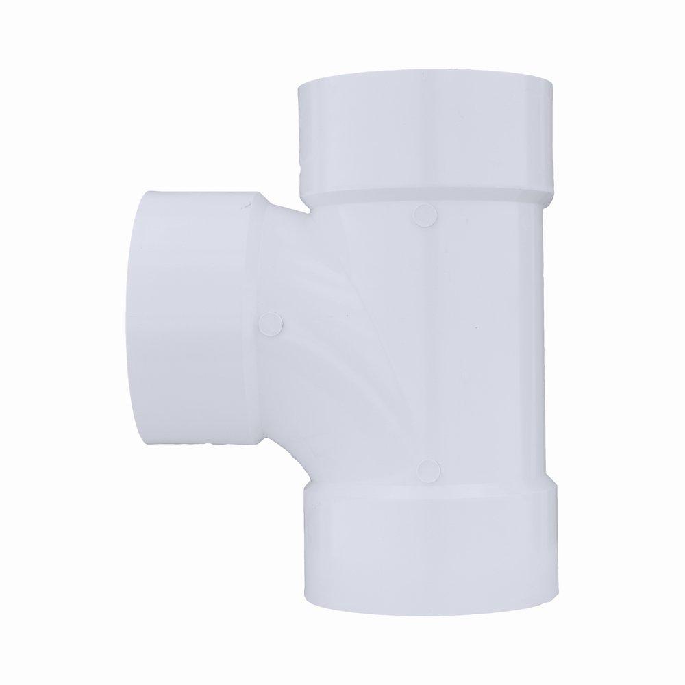 White PVC DWV Sanitary Tee 
