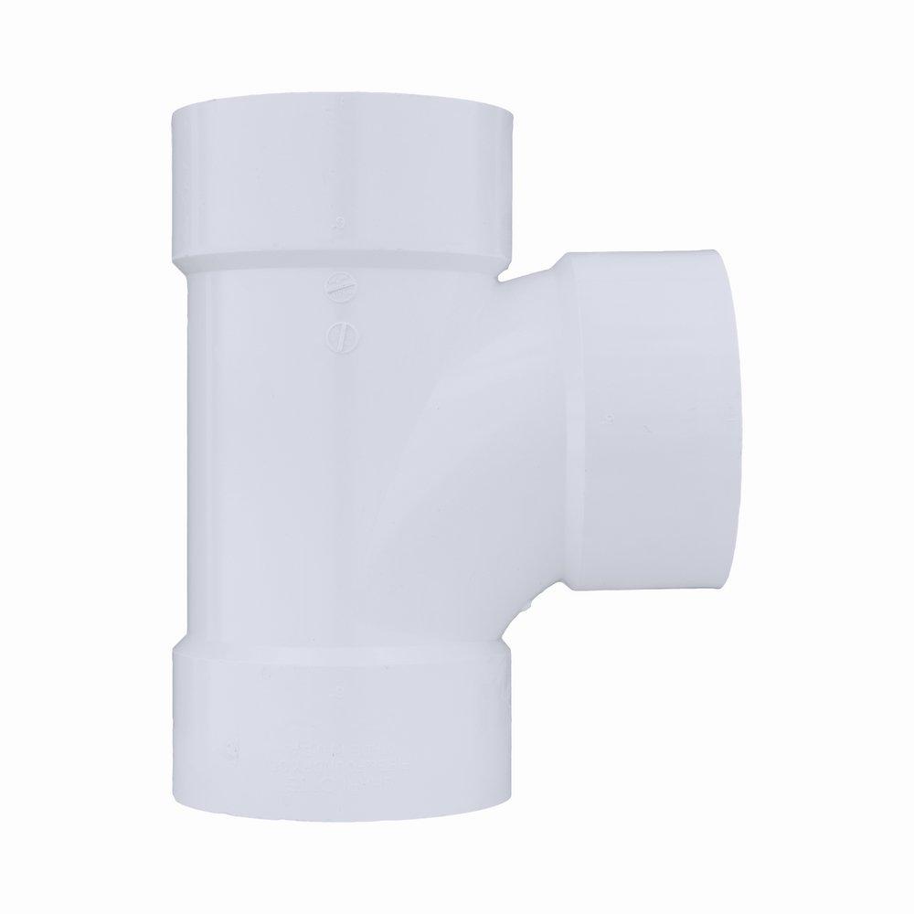 White PVC DWV Sanitary Tee 