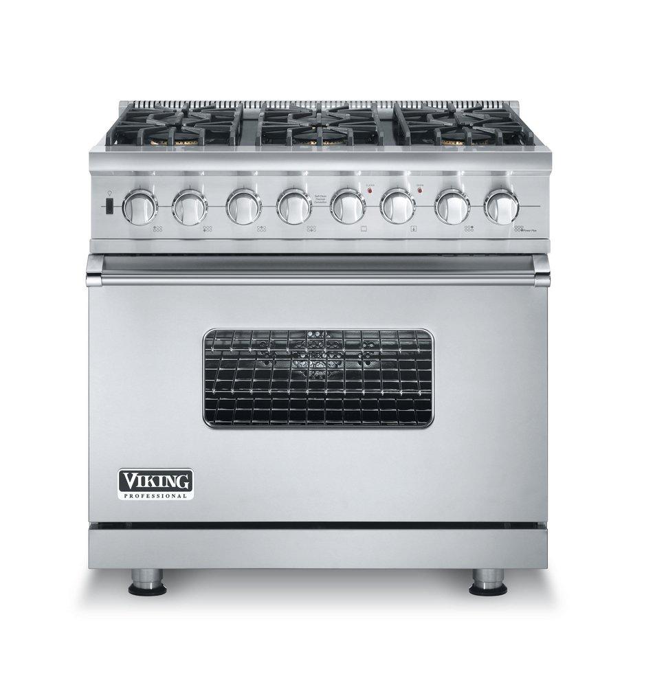 Viking Range Stainless Steel 35-7/8 in. Gas 6-Burner Sealed Freestanding Range 