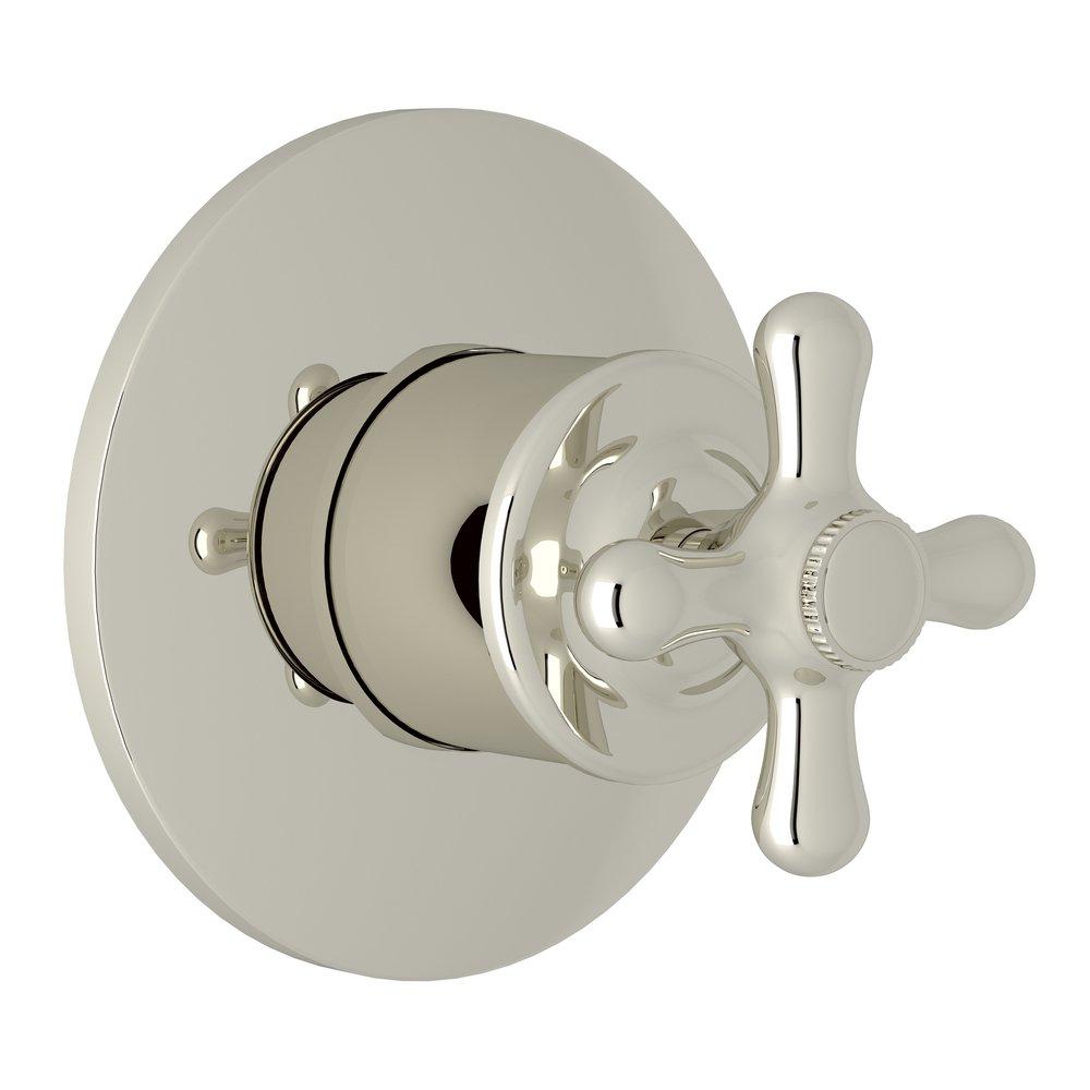 ROHL&reg; Polished Nickel Volume Control Valve Trim with Single Cross Handle 