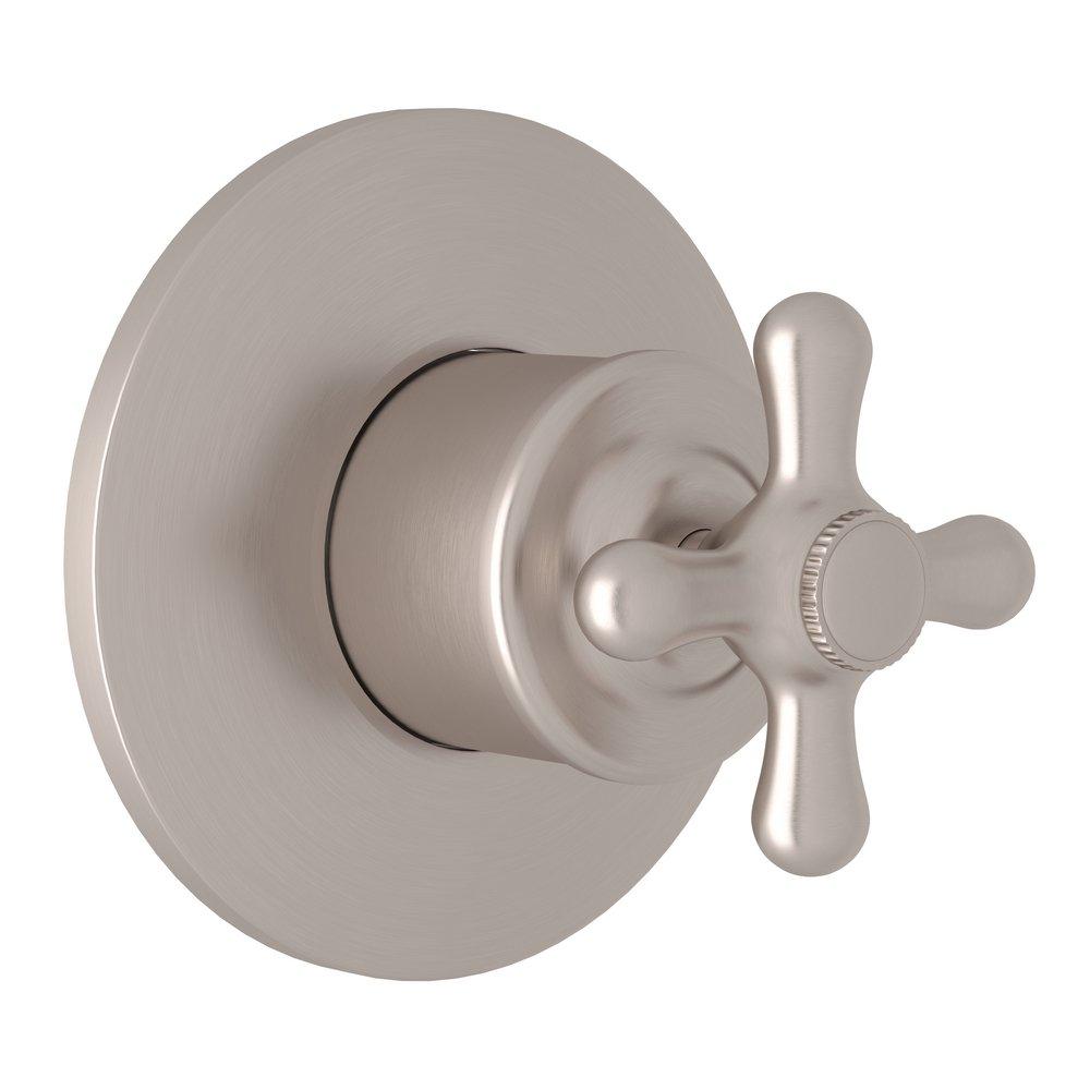 ROHL&reg; Satin Nickel Volume Control Valve Trim with Single Cross Handle 