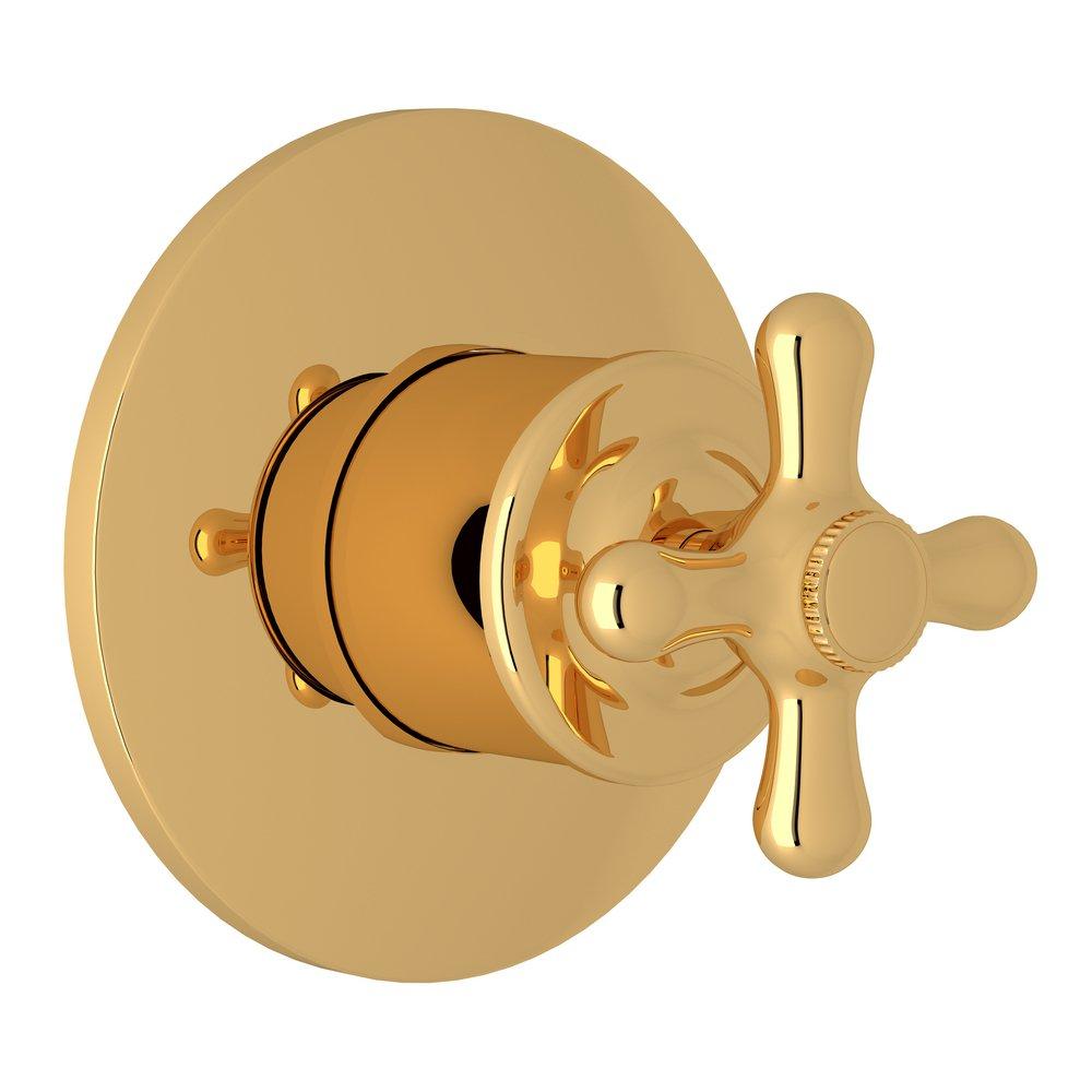 ROHL&reg; Italian Brass Volume Control Valve Trim with Single Cross Handle 