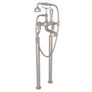 Perrin & Rowe&reg; Satin Nickel Three Handle Cross Floor Mount Filler 