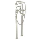 Perrin & Rowe Polished Nickel Three Handle Cross Floor Mount Filler 