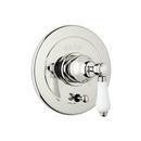 Pressure Balancing Valve Trim with Single Lever Handle, Integrated Volume Control and Diverter in Polished Nickel
