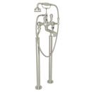Perrin & Rowe Polished Nickel Three Handle Lever Floor Mount Filler 