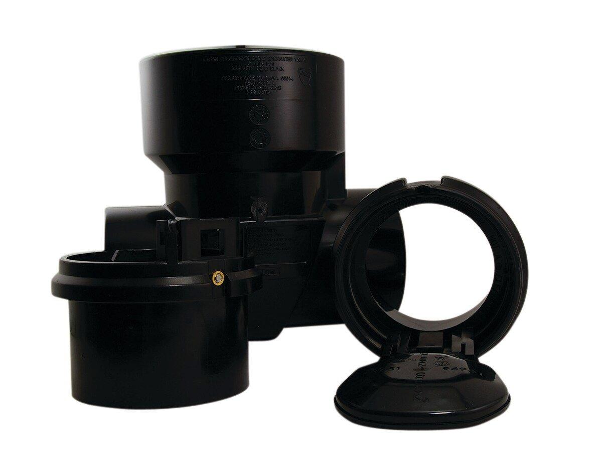 Clean Check Black ABS Solvent Weld Backwater Valve 