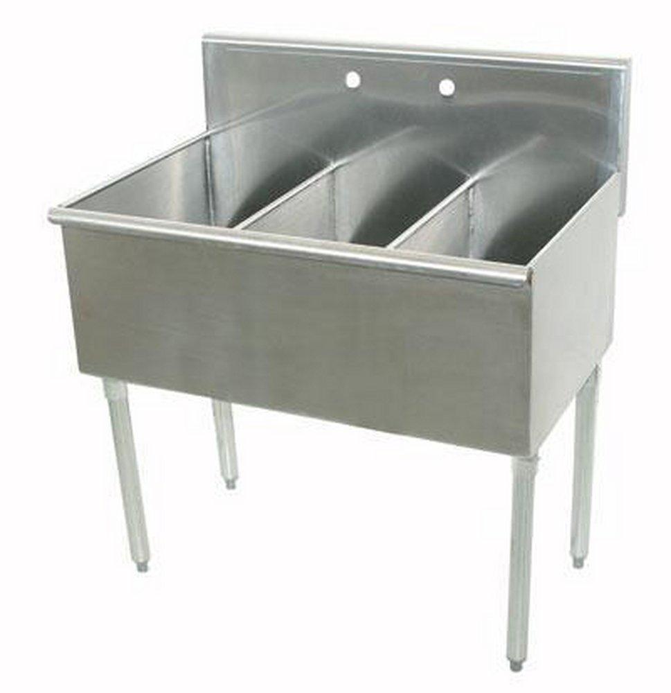 Advance Tabco Stainless Steel 3-Bowl Service Sink 