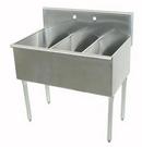 3-Bowl Service Sink in Stainless Steel