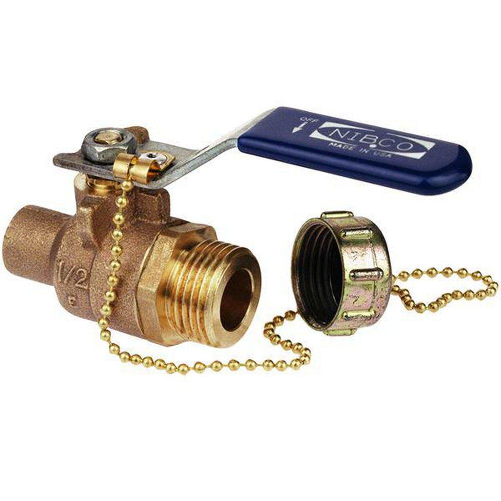 NIBCO DZR Bronze Full Port Solder x Hose 600# Ball Valve 