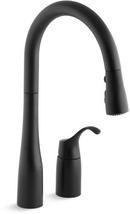 KOHLER Matte Black Single Handle Pull Down Kitchen Faucet with Three-Function Spray, Magnetic Docking and Sweep Spray Technology 