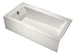 60 in. x 32 in. Soaker Alcove Bathtub with Left Drain in White