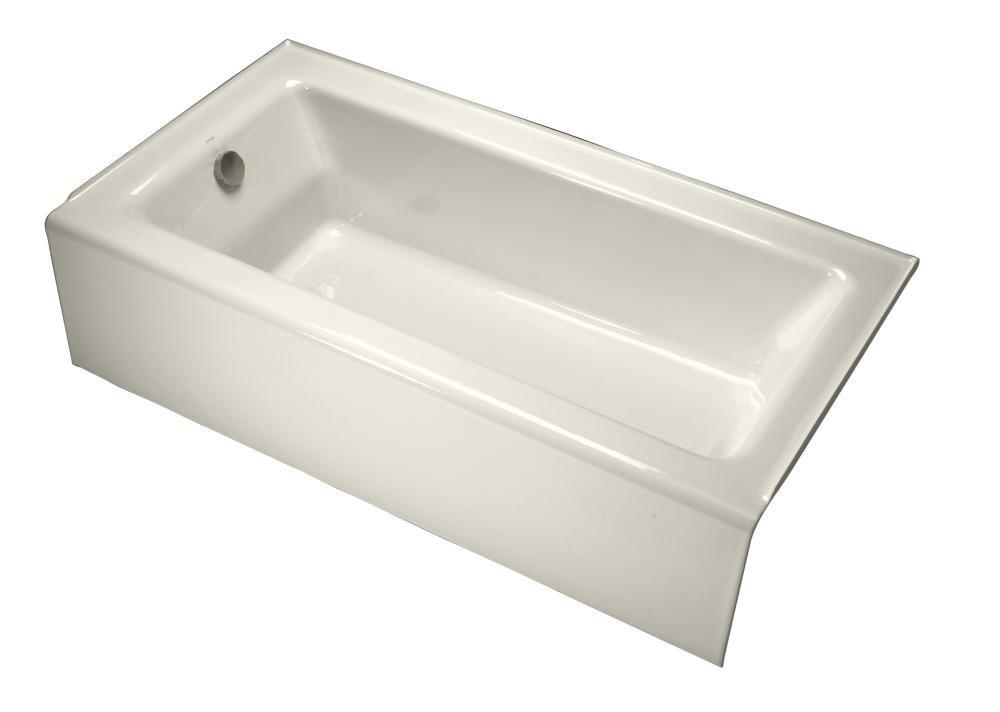 KOHLER Biscuit 60 x 32 in. Soaker Alcove Bathtub Left Drain 