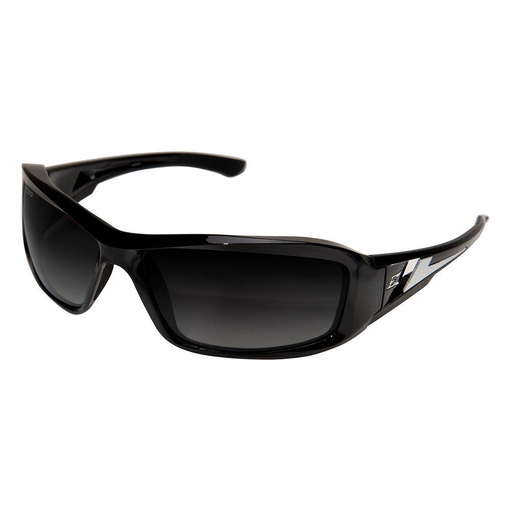Edge Eyewear Safety Glasses with Black Frame & Polarized Silver Mirror Lens 