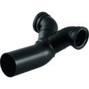 Double Waste Fitting Back Horizontal Drain Connector in Black