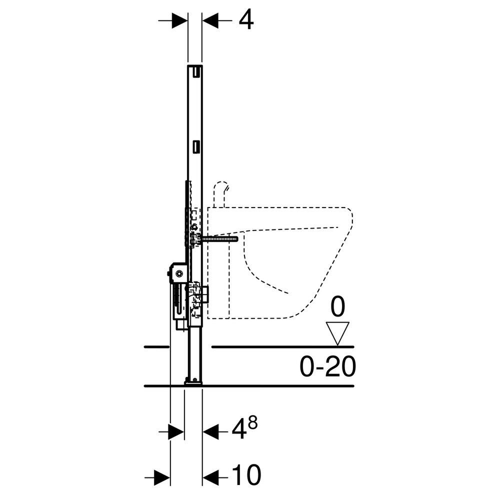 Geberit Short Height Carrier Frame for Wall Hung Bidets 