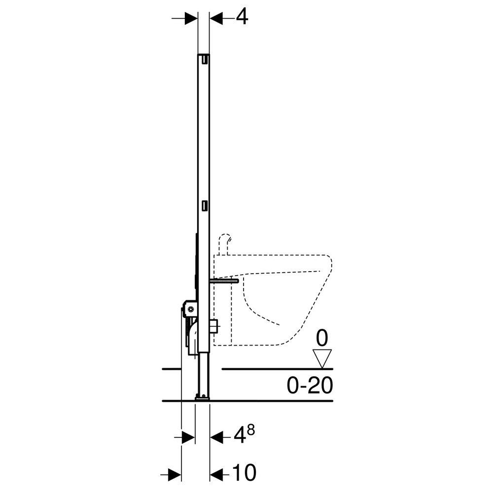 Geberit White In-Wall System for Wall-Hung Bidet 