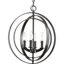 4 Light 60W Sphere Foyer Lantern with Pivoting Interlocking Rings Antique Bronze