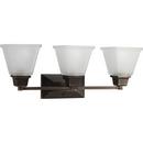 3 Light 100W Up/Down Facing Vanity Light Fixture with Square Etched Glass Venetian Bronze