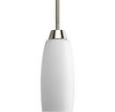 Progress Lighting Brushed Nickel 100W 1-Light Mini Pendant with Elegant Arm and Etched Glass 