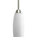 Progress Lighting Brushed Nickel 100W 1-Light Mini Pendant with Elegant Arm and Etched Glass 