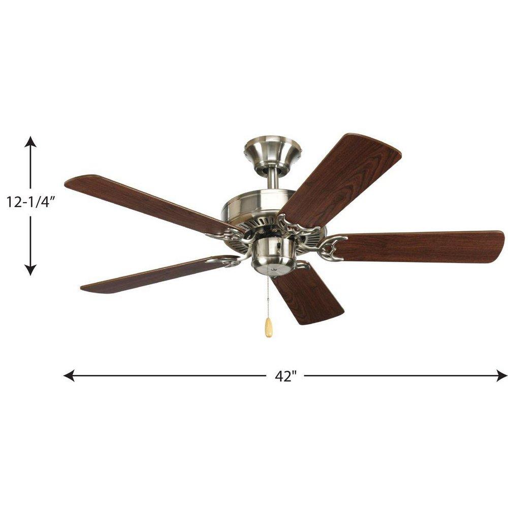 Progress Lighting Brushed Nickel 42 in. 5-Blade Ceiling Fan 