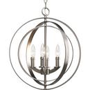 Progress Lighting Burnished Silver 4 Light 60W Sphere Foyer Lantern with Pivoting Interlocking Rings 