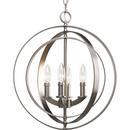 Progress Lighting Burnished Silver 4 Light 60W Sphere Foyer Lantern with Pivoting Interlocking Rings 