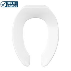 Elongated Open Front Toilet Seat in White