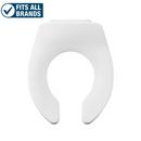 PROFLO&reg; White Toilet Seat Plastic Open Front Less Cover Toilet Seat 