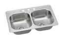 33 x 22 in. 4-Hole Stainless Steel Double Bowl Drop-in Kitchen Sink Bulk Pack