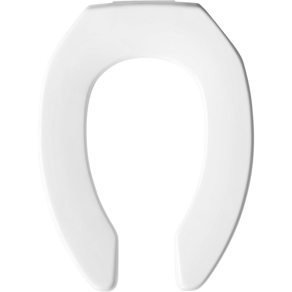 Bemis White Elongated Open Front Toilet Seat 