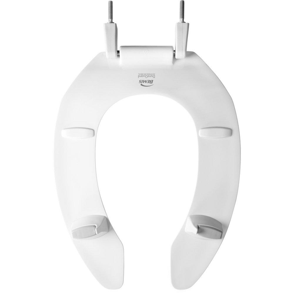 Bemis White Elongated Open Front Toilet Seat 