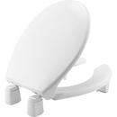 Round Open Front Toilet Seat with Cover in White