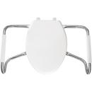 Plastic Elongated Open Front with Cover Toilet Seat in White
