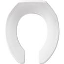 Plastic Open Front Round Toilet Seat with 2 in. Lift (Less Cover) in White