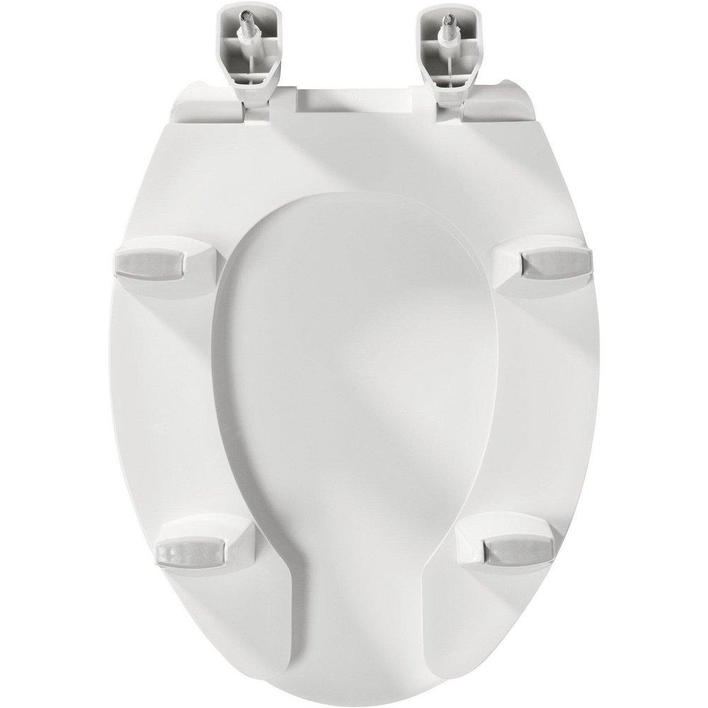 Bemis White Elongated Open Front Toilet Seat with Cover 