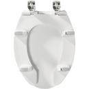Bemis White Elongated Open Front Toilet Seat with Cover 