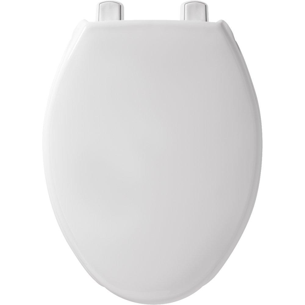 Bemis White Elongated Open Front Toilet Seat with Cover 