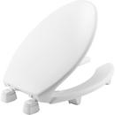 Bemis White Elongated Open Front Toilet Seat with Cover 