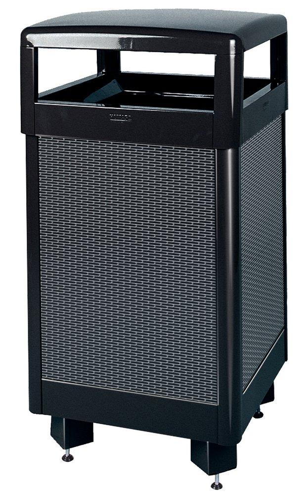 Rubbermaid Black/Anthracite Metallic 29 gal Hinged Top Receptacle Waste Container 