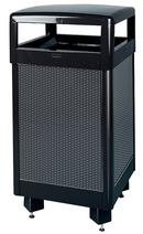 Rubbermaid Black/Anthracite Metallic 29 gal Hinged Top Receptacle Waste Container 