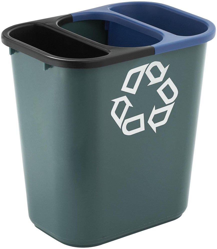 Rubbermaid Blue 13-5/8 qt Wastebasket Recycling Side Bin 