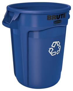 27-77/100 x 25 in. 32 gal Plastic Recycling Container in Blue