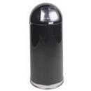 Rubbermaid Black 15 in. 15 gal Metal Round Top Trash Can 
