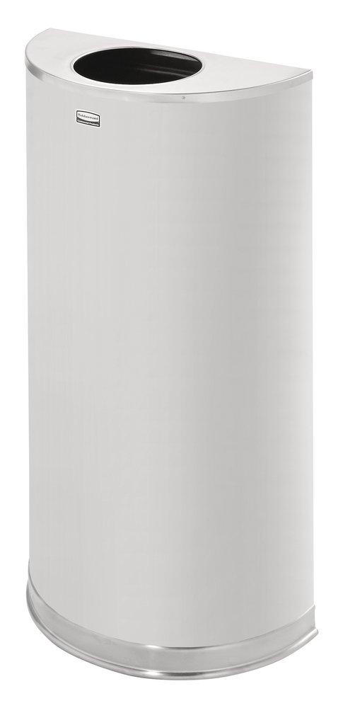 Rubbermaid Stainless Steel 12 gal Half Round Open Receptacle Top Waste Container 
