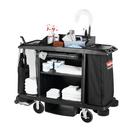 Rubbermaid Black 60 in. Housekeeping Cart with Vinyl Bag 