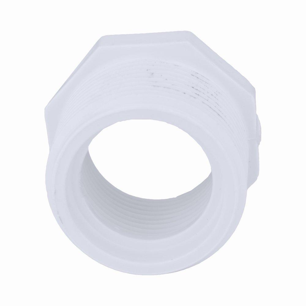 White PVC Schedule 40 Male x Female Threaded Bushing 