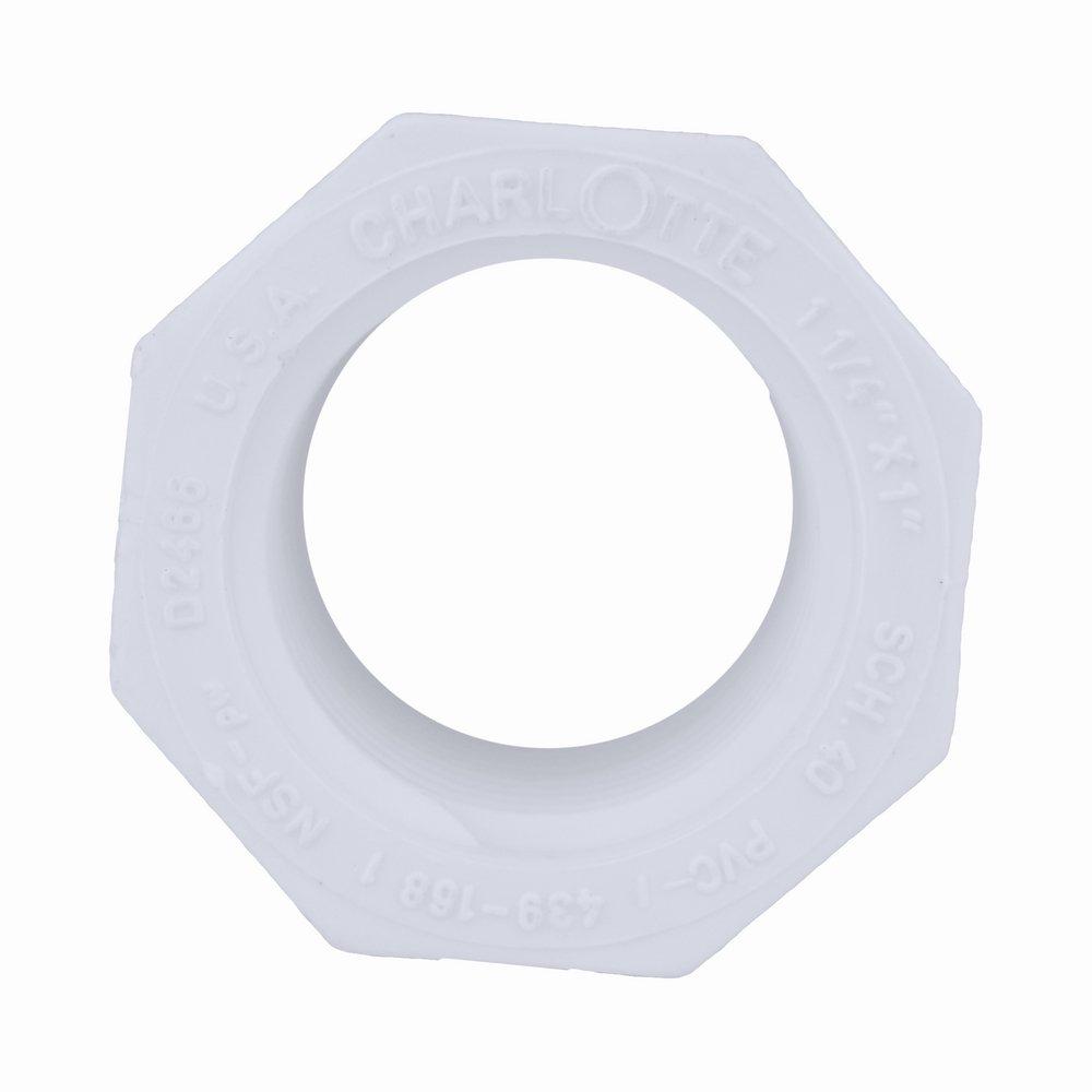 White PVC Schedule 40 Male x Female Threaded Bushing 