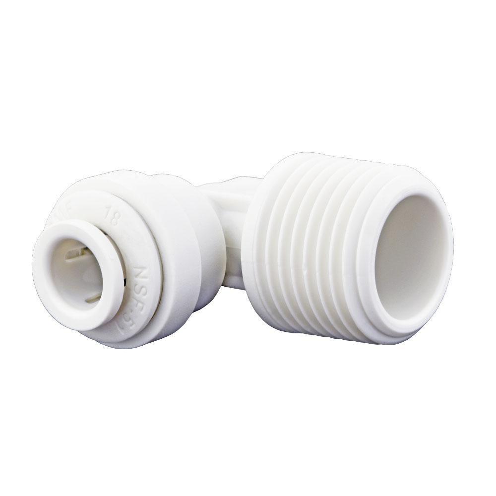 John Guest White FNPT Fixed Reducing Polypropylene and EPDM 90 Degree Bulk Elbow 